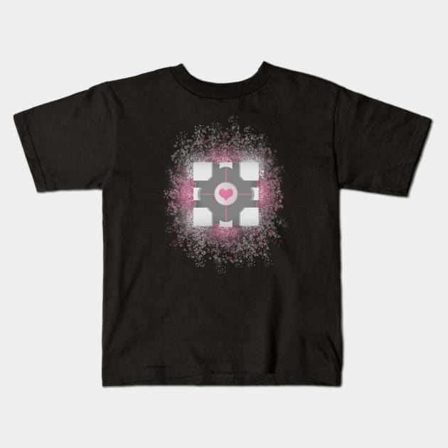 Companion Cube Explosion Kids T-Shirt by Colonius